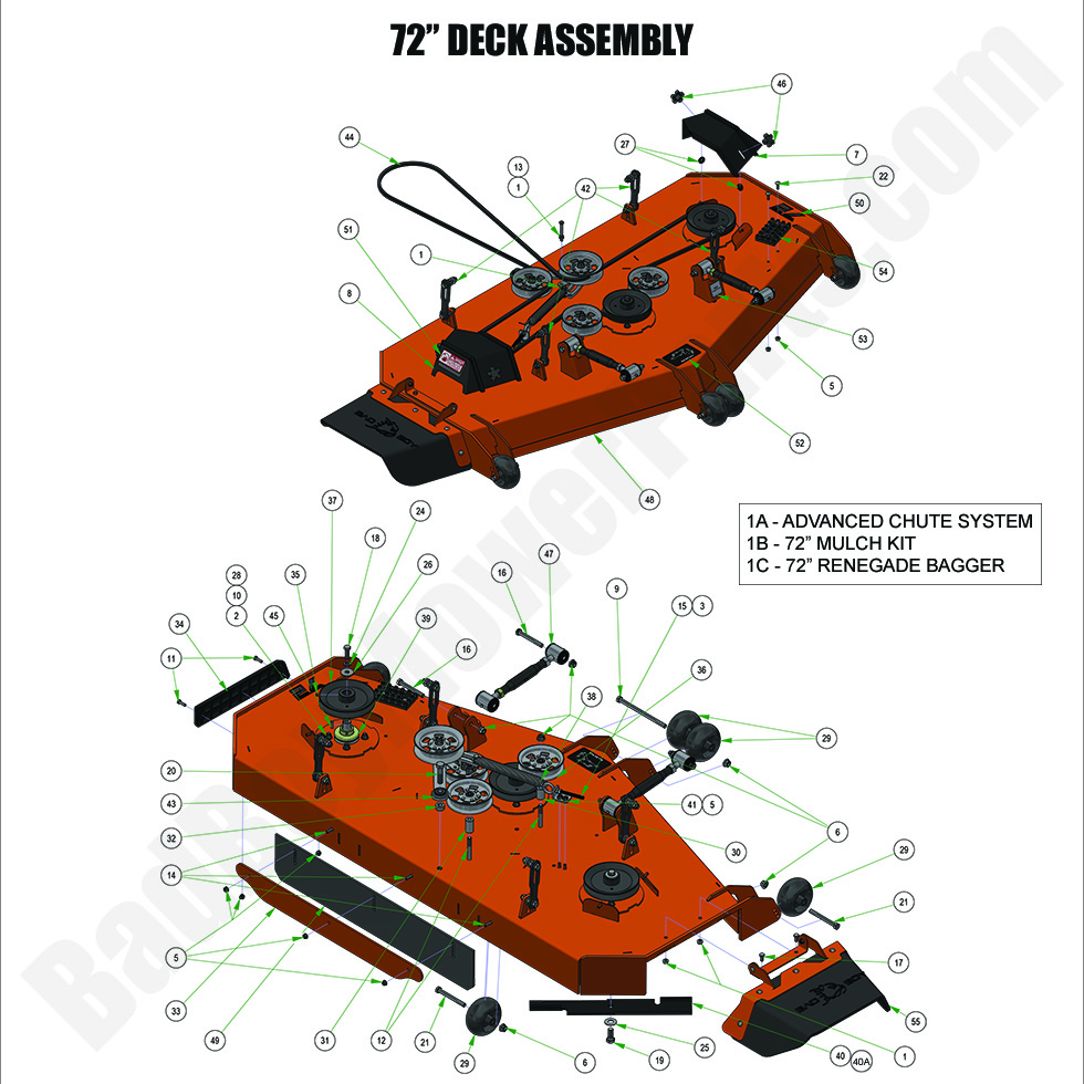 3480 - Bad Boy Mower Parts Lookup > 2024 > Renegade - Gas > 72\" Deck Assembly